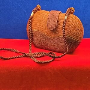 Elegant Brown Woven Shoulder Bag